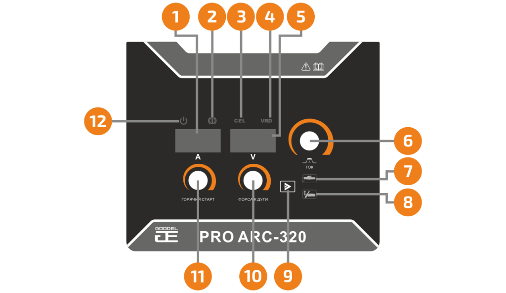 Панель управления сварочного аппарата ARC-320 GOODEL